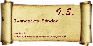 Ivancsics Sándor névjegykártya